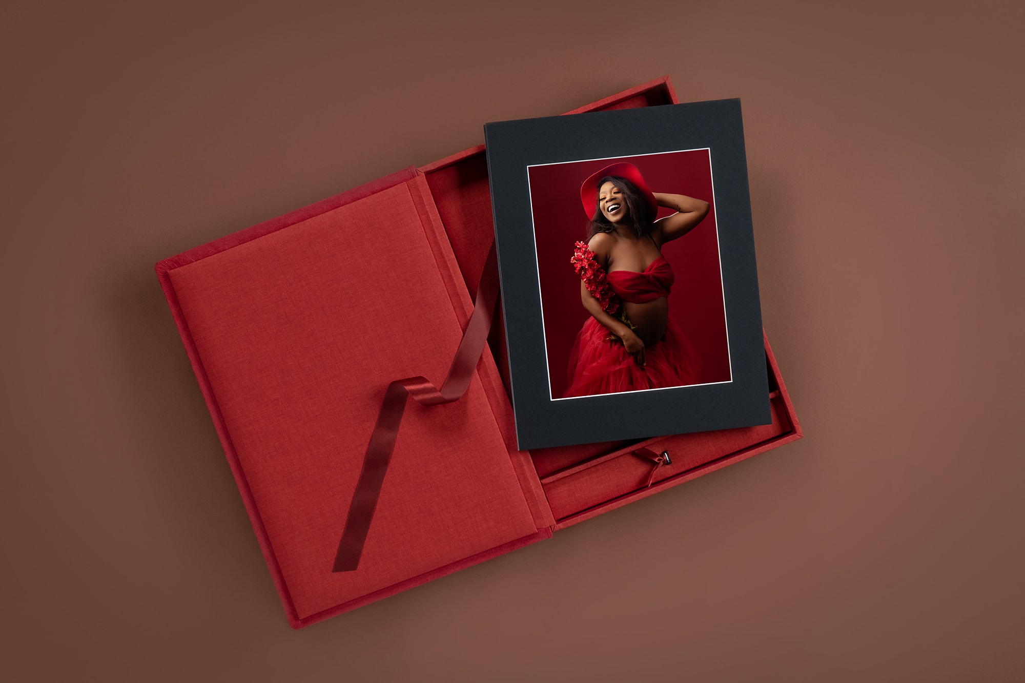 Beautiful Red Print Folio Box and USB Tianna J-Williams Photography Birmingham