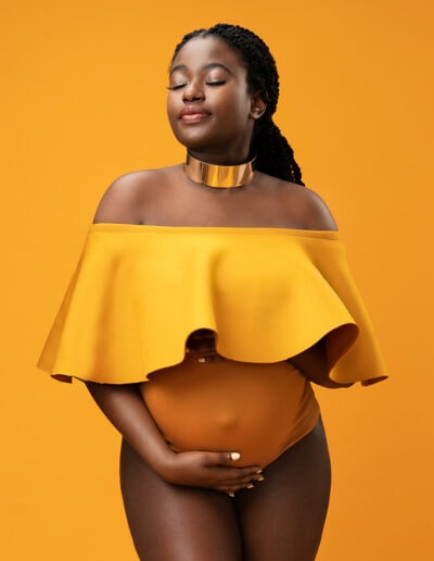 Yellow colourful maternity photography